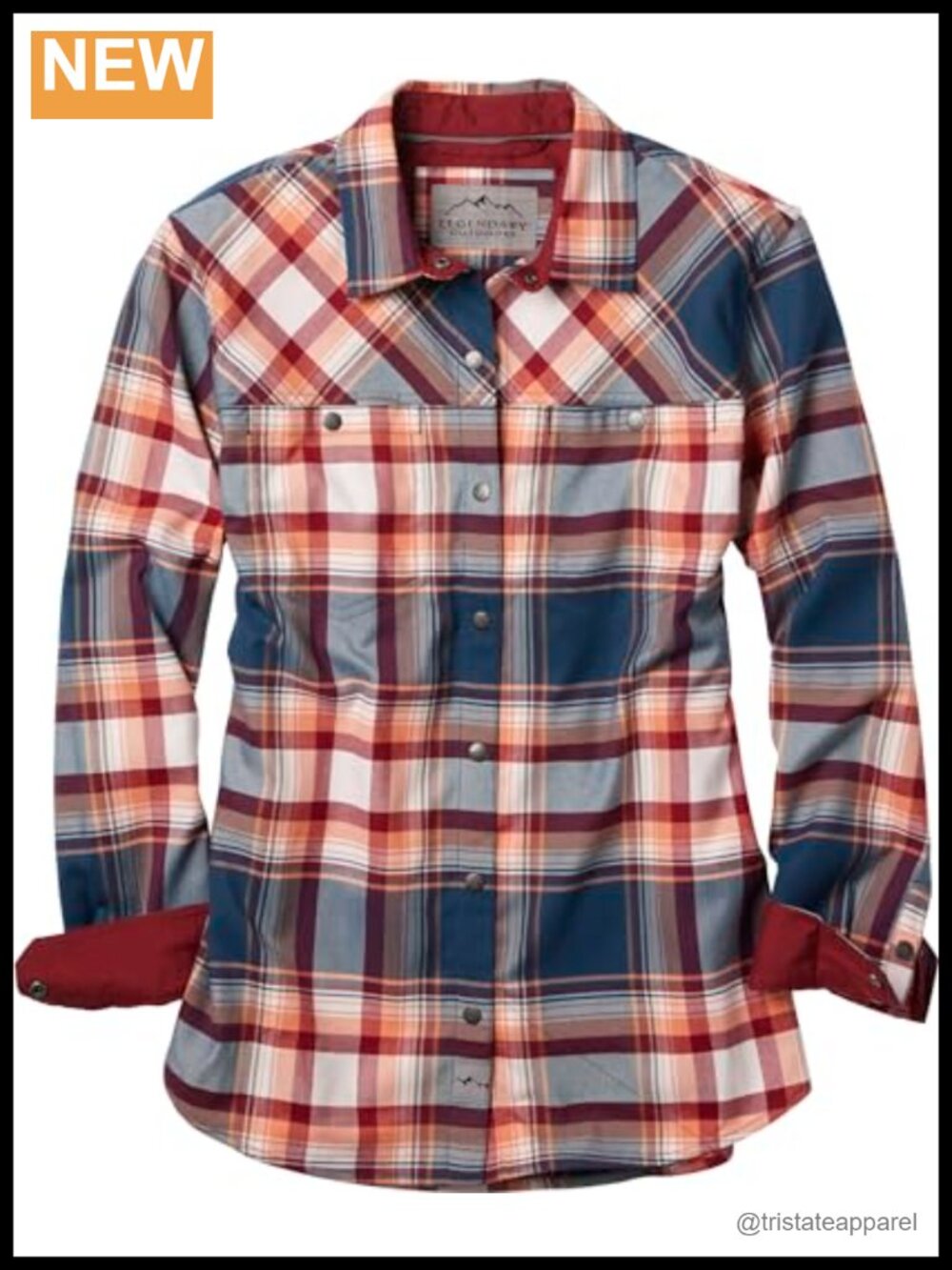 Women's Performance Flannel Snap Up Long Sleeve Plaid Shirt Polyester